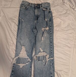 Women's Garage Denim Ripped Baggy Mom Jeans